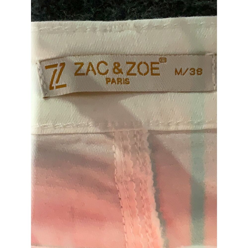 Zac & Zoe Paris White Floral Embroidered Wide Leg Lace Up Pants M 38 Boho Y2K - Picture 8 of 8